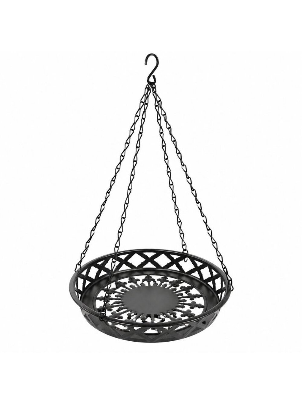 Black Metal Hanging Planter Basket 12 Rustic Farmhouse Boho Indoor Outdoor - Picture 1 of 8